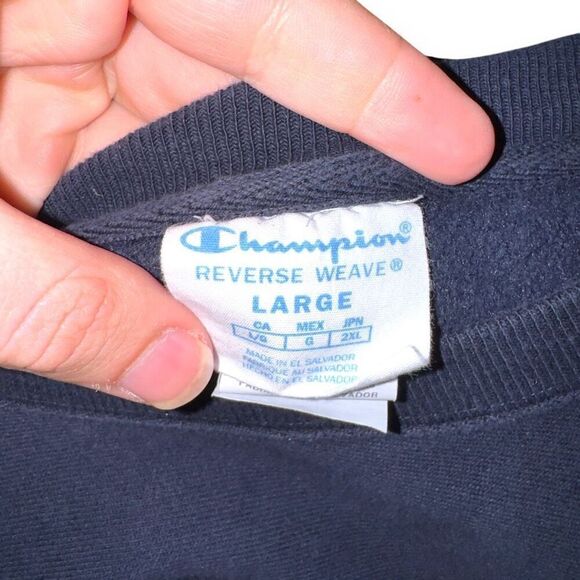 90s Champion Reverse Weave Ole Miss Embroidered Patch Crewneck Sweatshirt Sz L - Picture 2 of 6